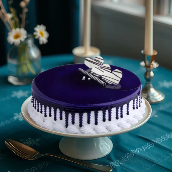 Purple Velvet Heart Drip Cake