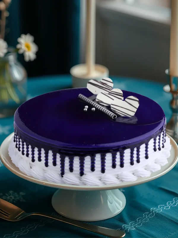 Purple Velvet Heart Drip Cake