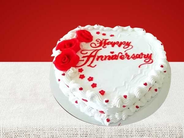 Red Rose Anniversary Cake