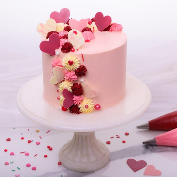Heart Floral Celebration Cake