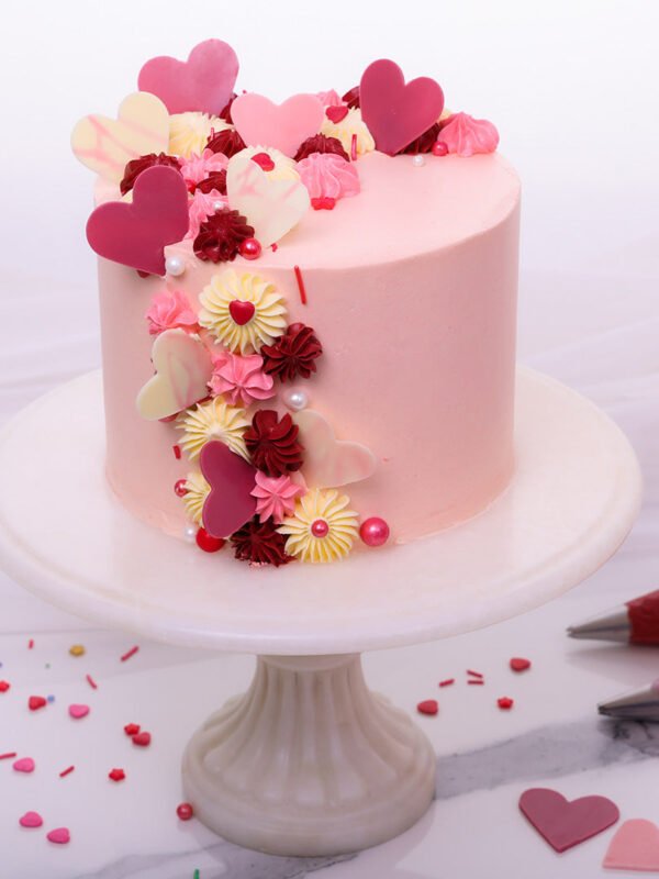 Heart Floral Celebration Cake