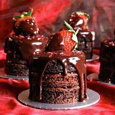 Mini Chocolate Heart Dessert Cakes